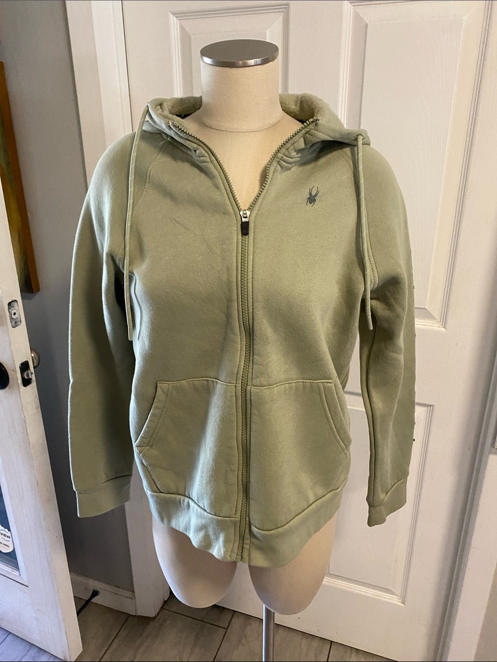 Spyder Sage Green Full-Zip Hoodie size L